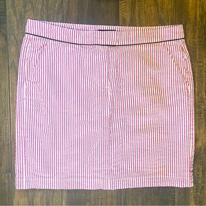Tommy Hilfiger Pink/White Striped Seersucker Skirt Sz 10
